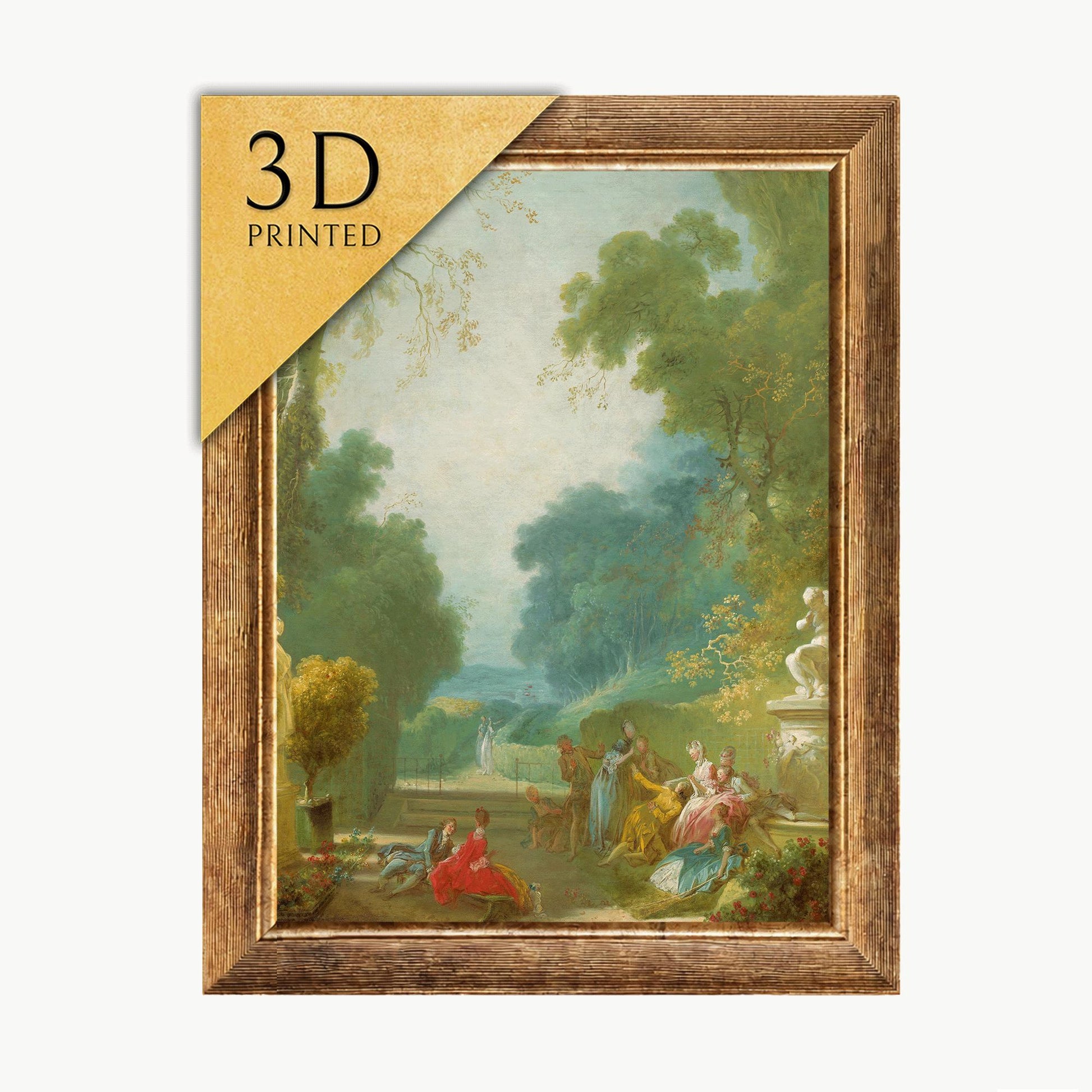 Fragonard Painting: A Game of Hot Cockles, 3D Textured Print