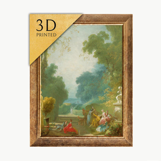 Fragonard Painting: A Game of Hot Cockles, 3D Textured Print