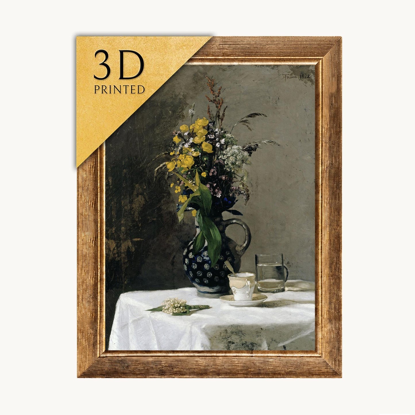 Hans Thoma Wildflower Bouquet: 3D Textured Print