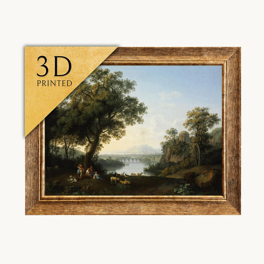 Jacob Philipp Hackert Riverside Landscape: 3D Textured Art Print