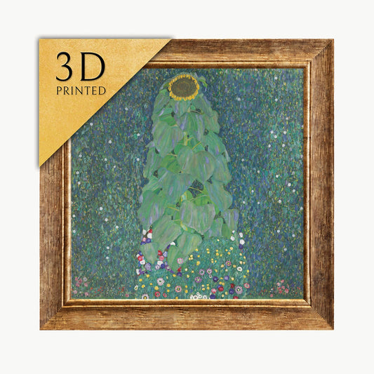 Gustav Klimt Sunflower 3D Print: Textured Brushstrokes