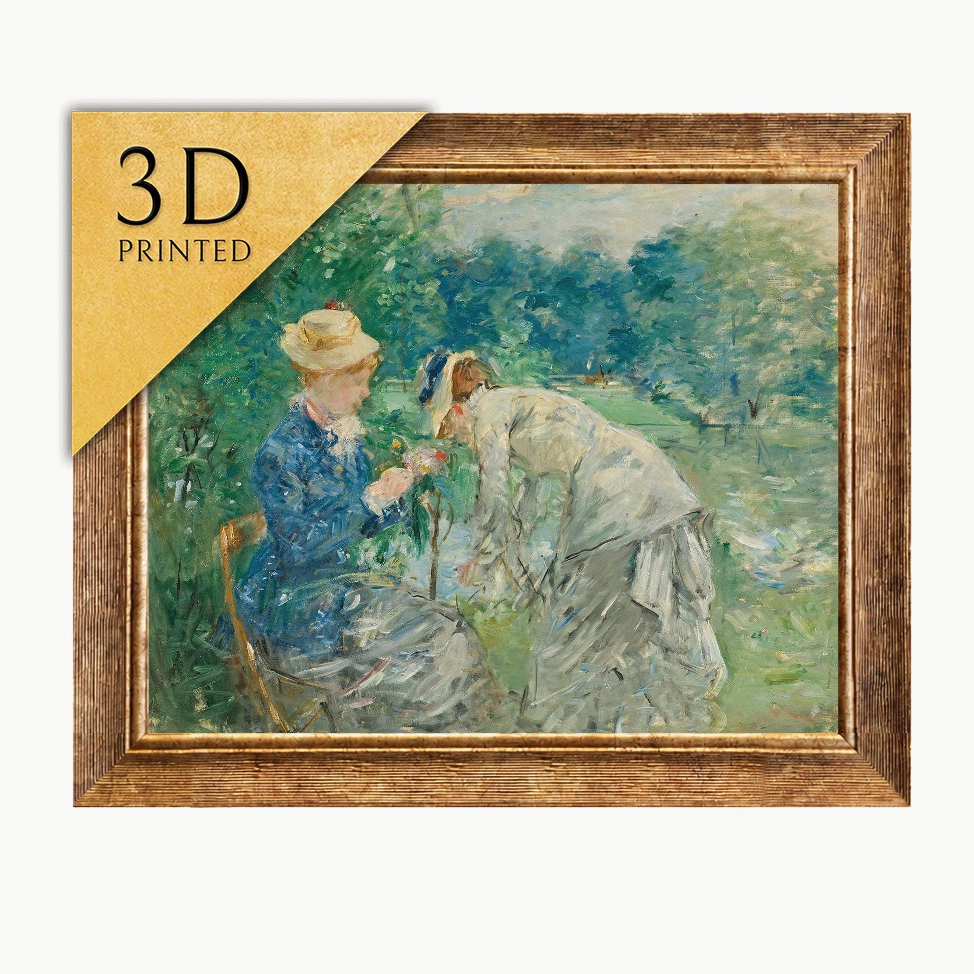Berthe Morisot - In the Bois de Boulogne - 3D Printed Textured Oil Painting