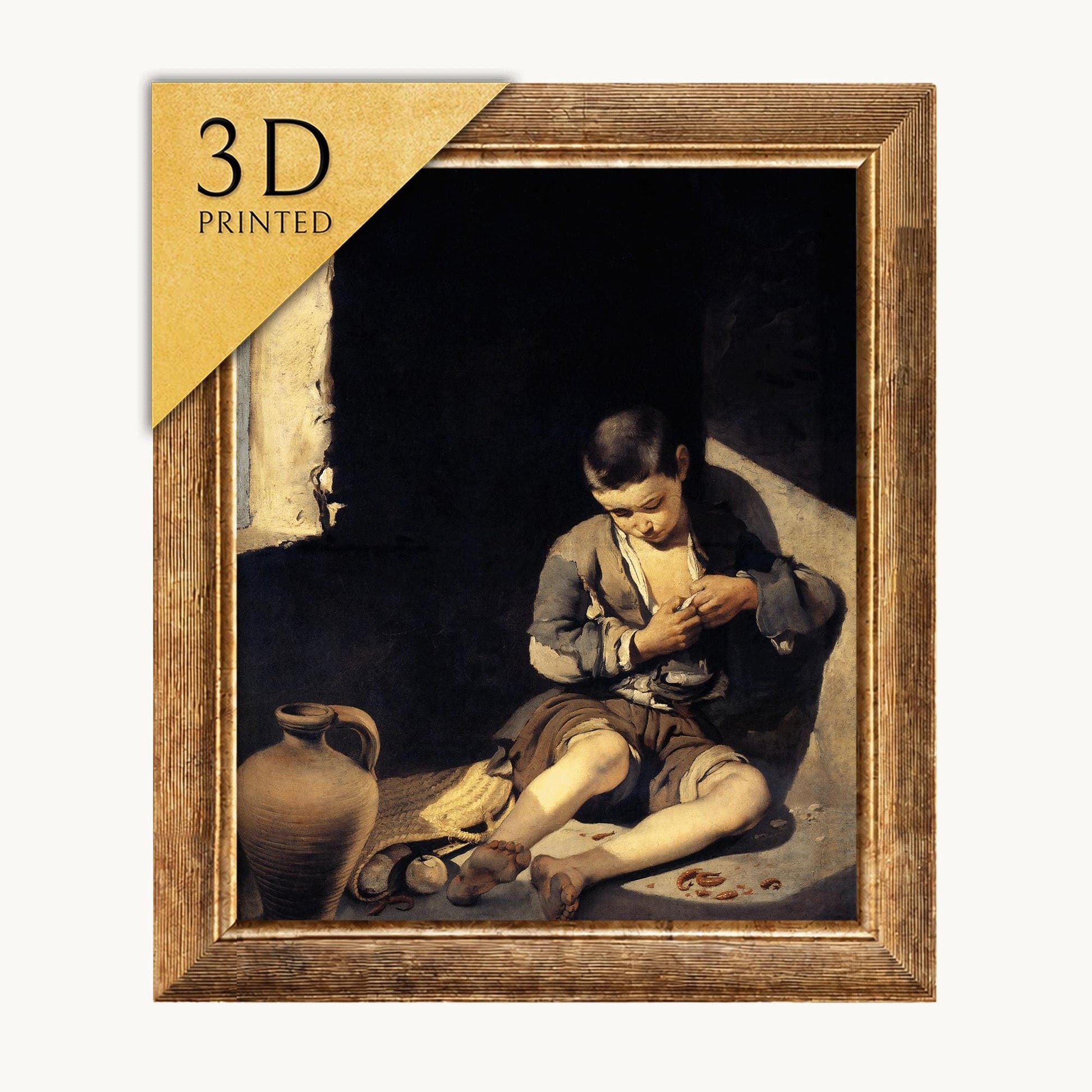 Young Beggar by Murillo: 3D Textured Art Print
