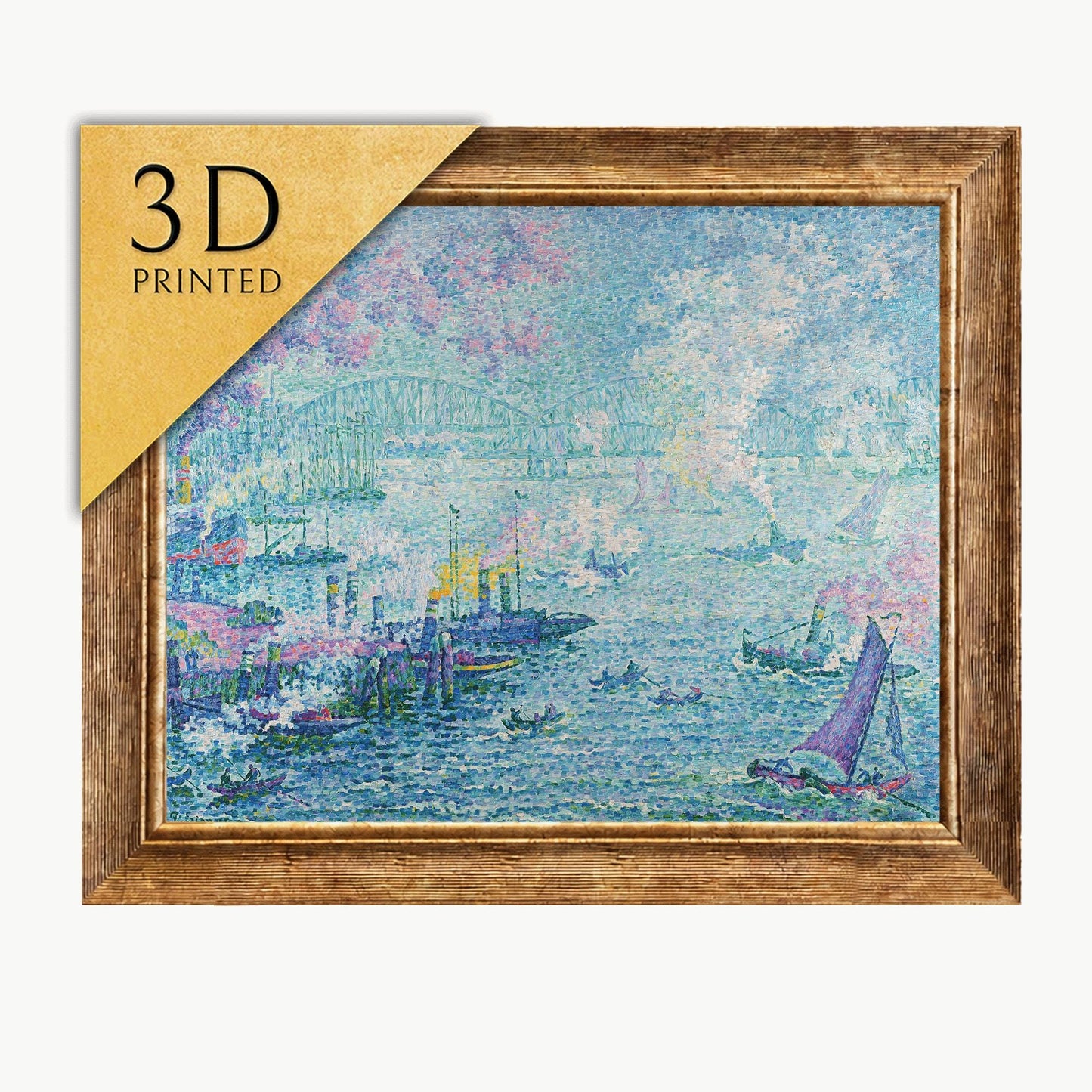 Paul Signac: The Port of Rotterdam - 3D Printed Textured Art