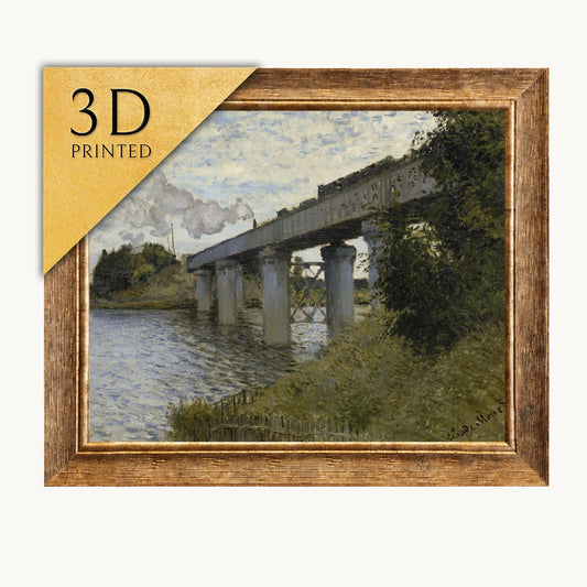 Claude Monet Railroad Bridge Print: Argenteuil, 3D Textured Art