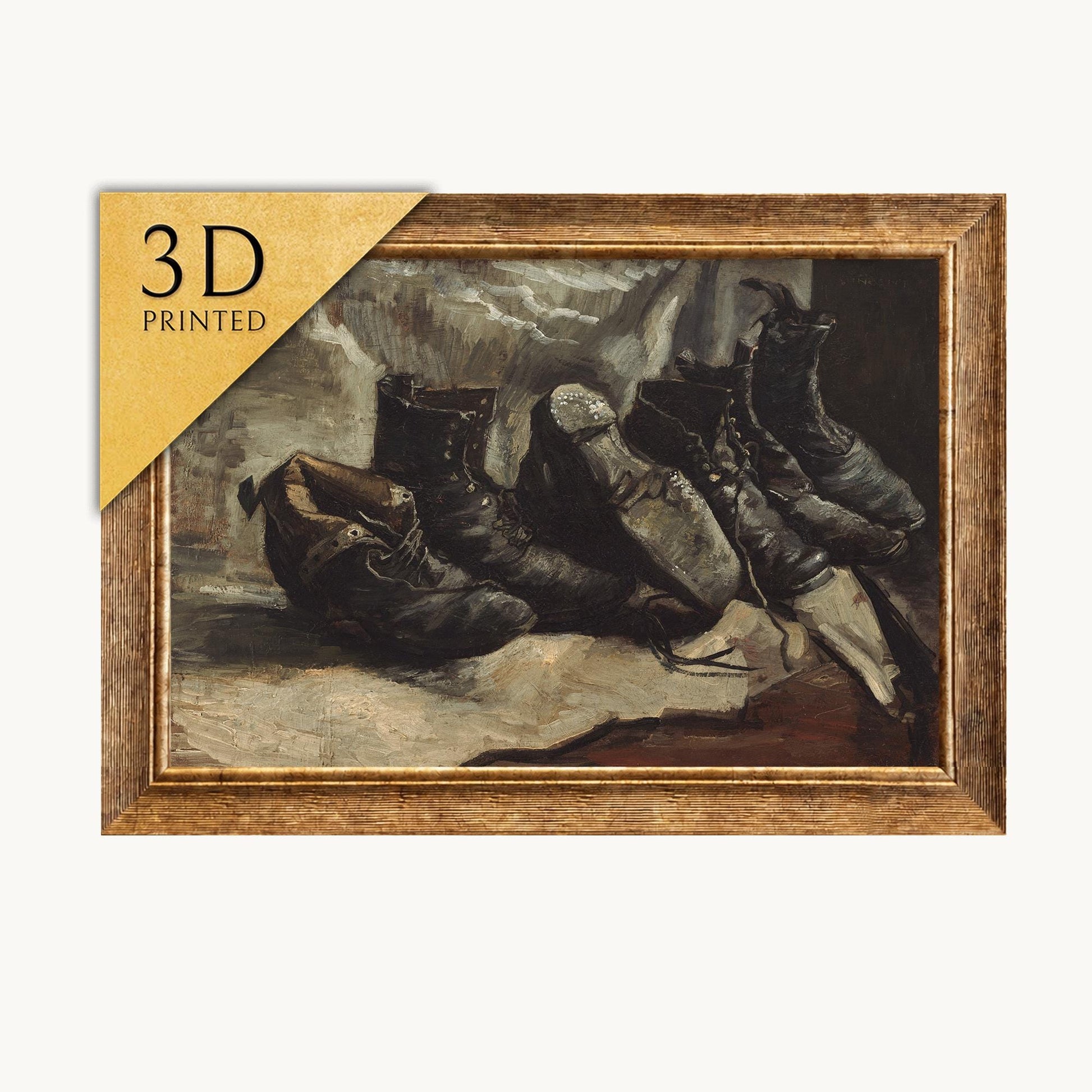 Van Gogh Shoes 3D Print: Textured Oil Painting Reproduction