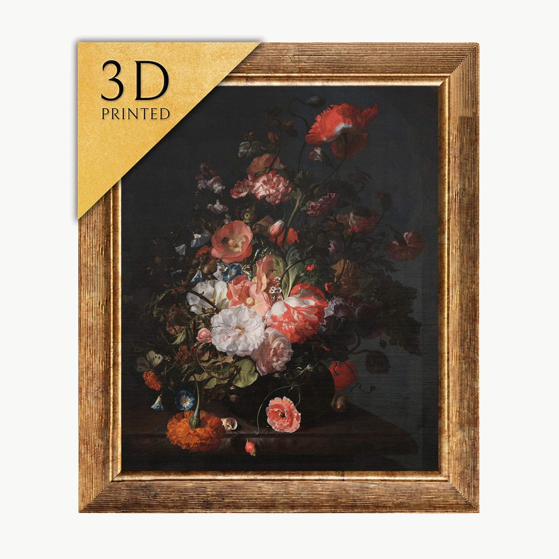 Rachel Ruysch Flower Still Life: Textured 3D Print