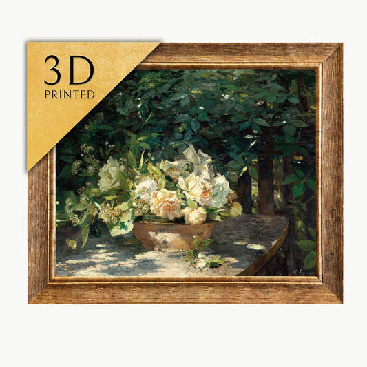 Marie Egner 'In der Laube' 3D Textured Print: Floral Still Life