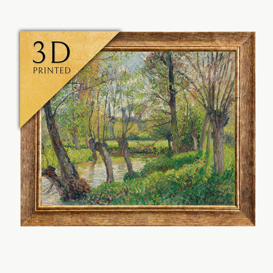 Camille Pissarro Print: Bords De Lepte A Eragny, 3D Textured Oil Painting Reproduction