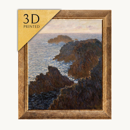 Monet Rocks at Belle Isle 3D Print: Textured Impressionist Art