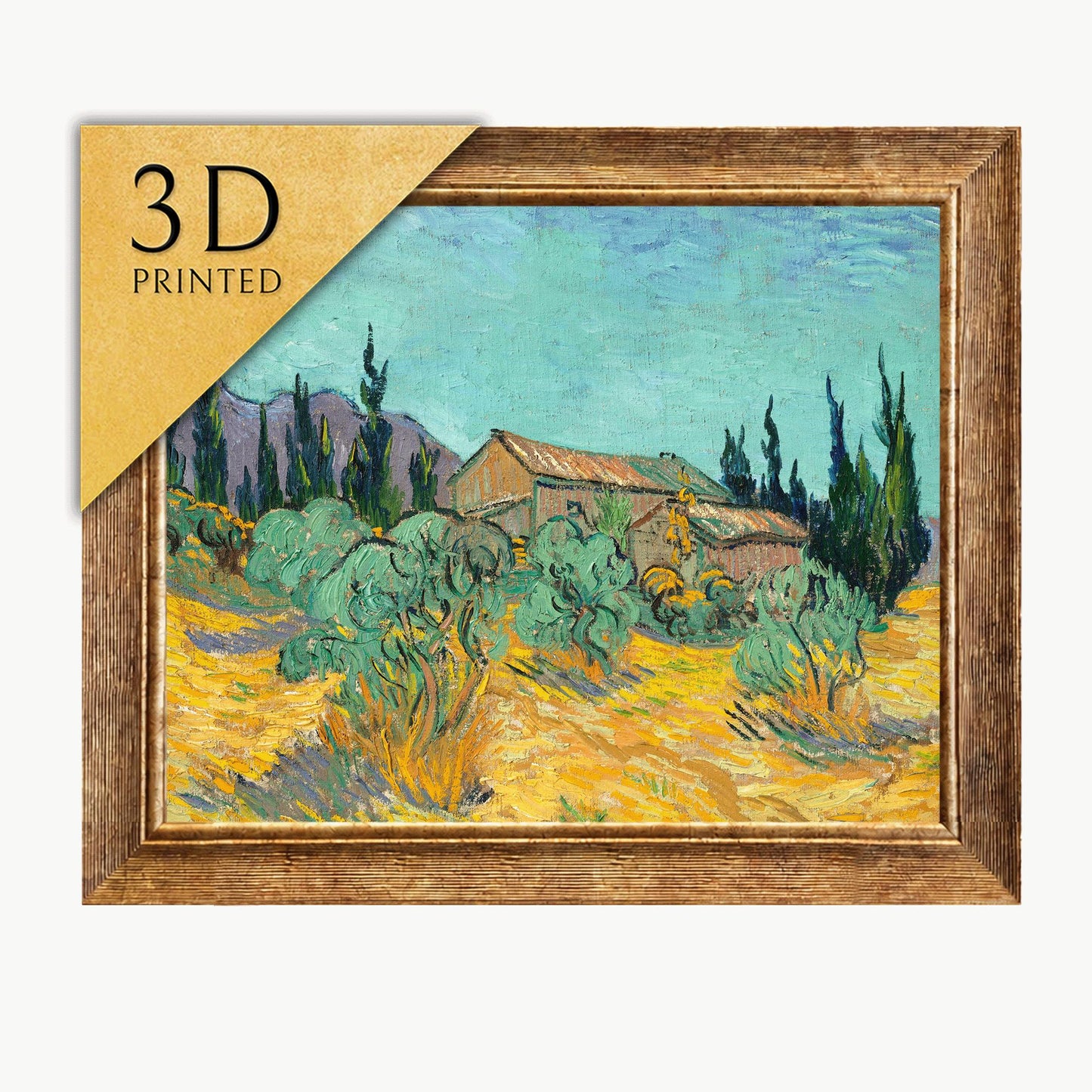 Van Gogh Olive Trees Painting: Textured 3D Print