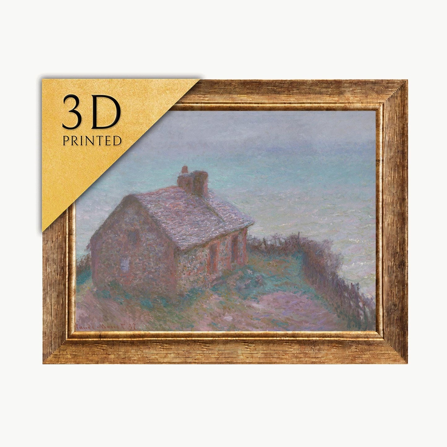 Monet - The Customs House at Varengeville - 3D Textured Print