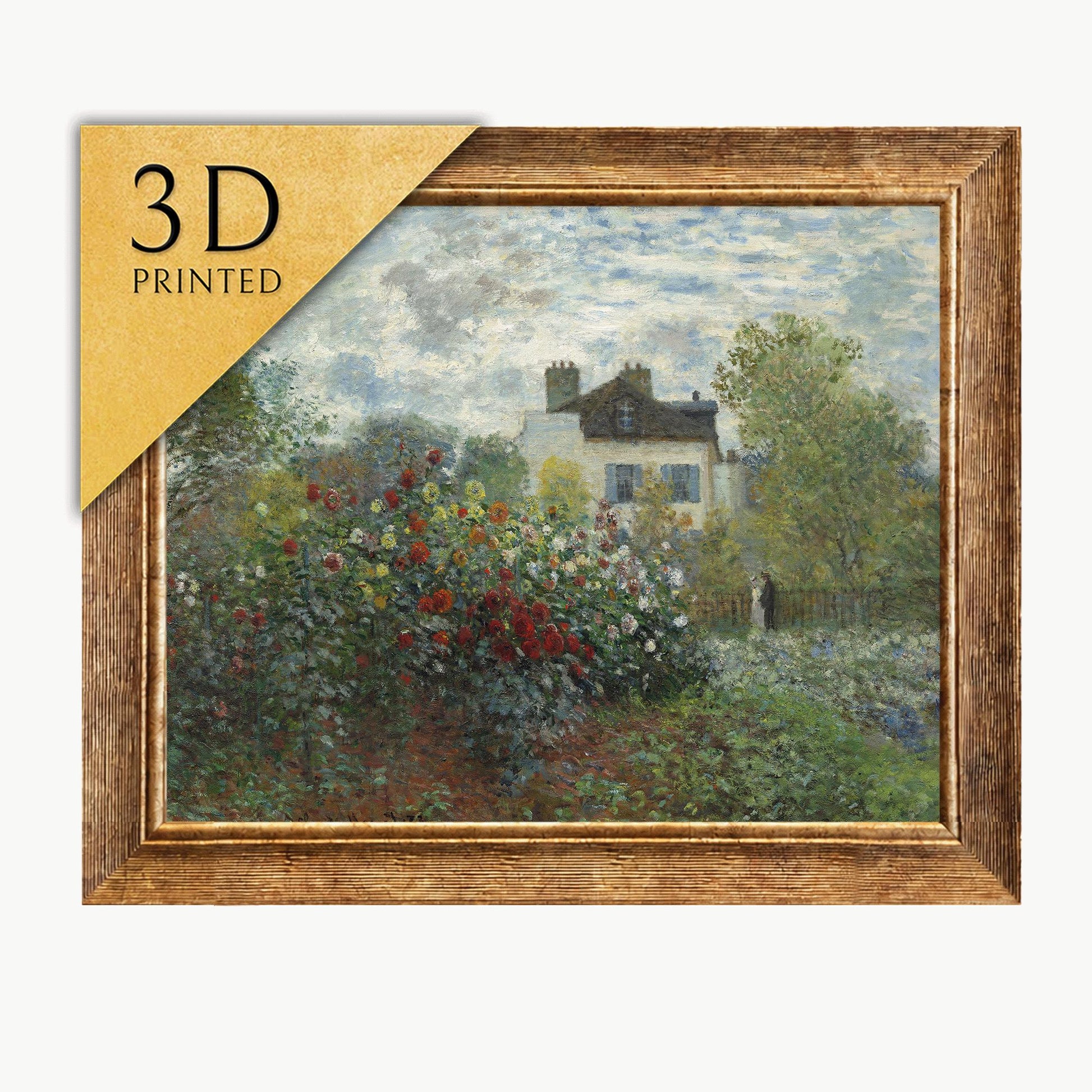 Monet's Garden in Argenteuil: 3D Textured Impressionist Print