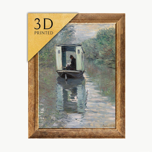 Monet's Studio Boat: 3D Textured Print - Looks Like Oil Painting