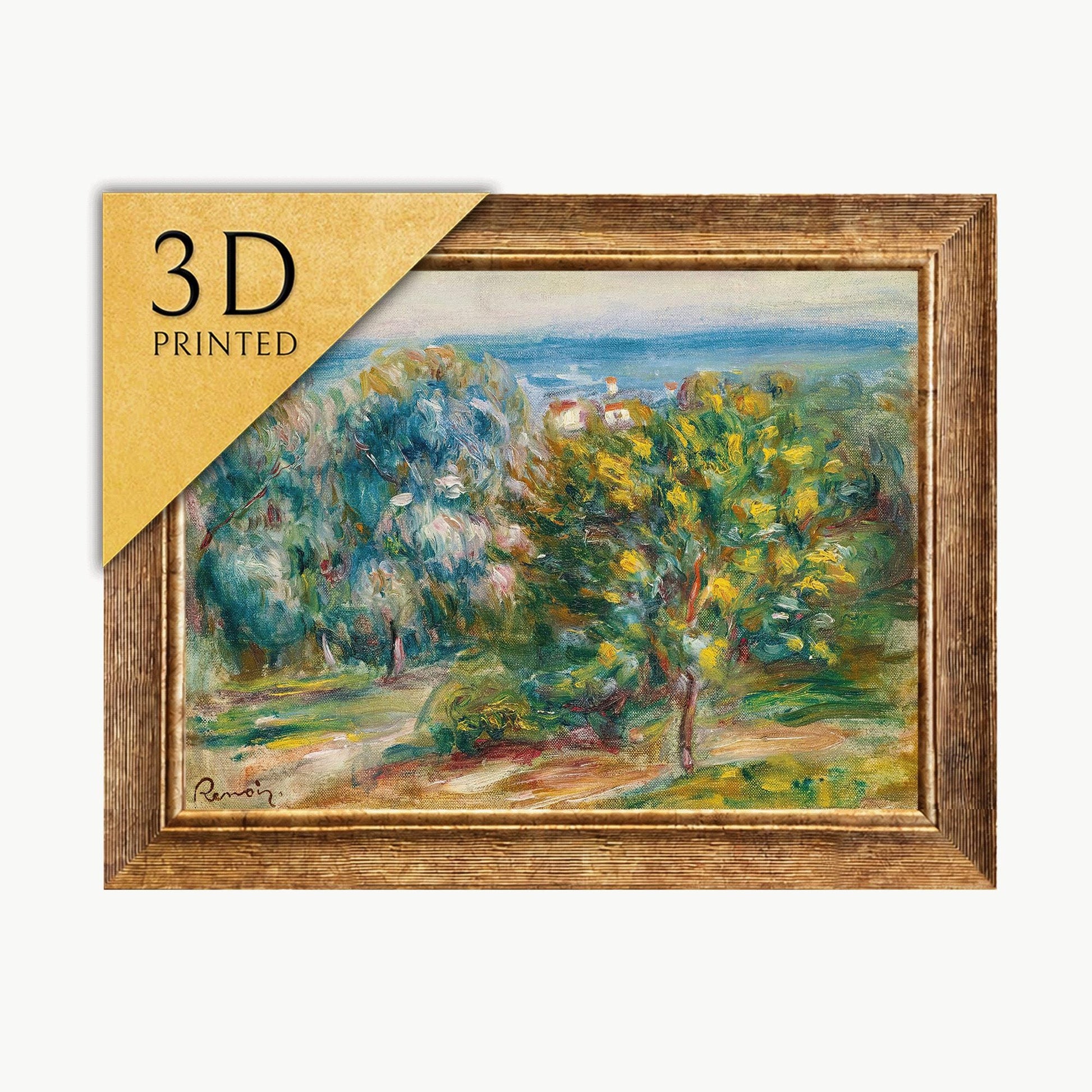 Renoir Landscape Print: 3D Textured Oil Painting Reproduction