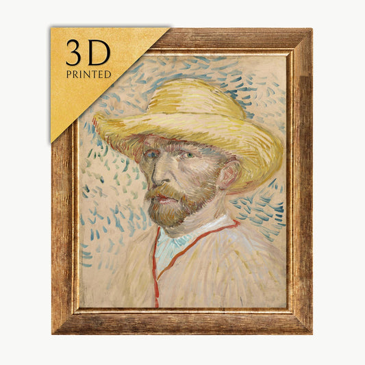 Van Gogh Self Portrait with Straw Hat: 3D Textured Print