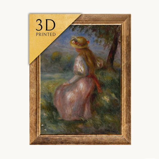 Renoir 3D Print: Jeune Fille en Rose, Textured Brushstrokes