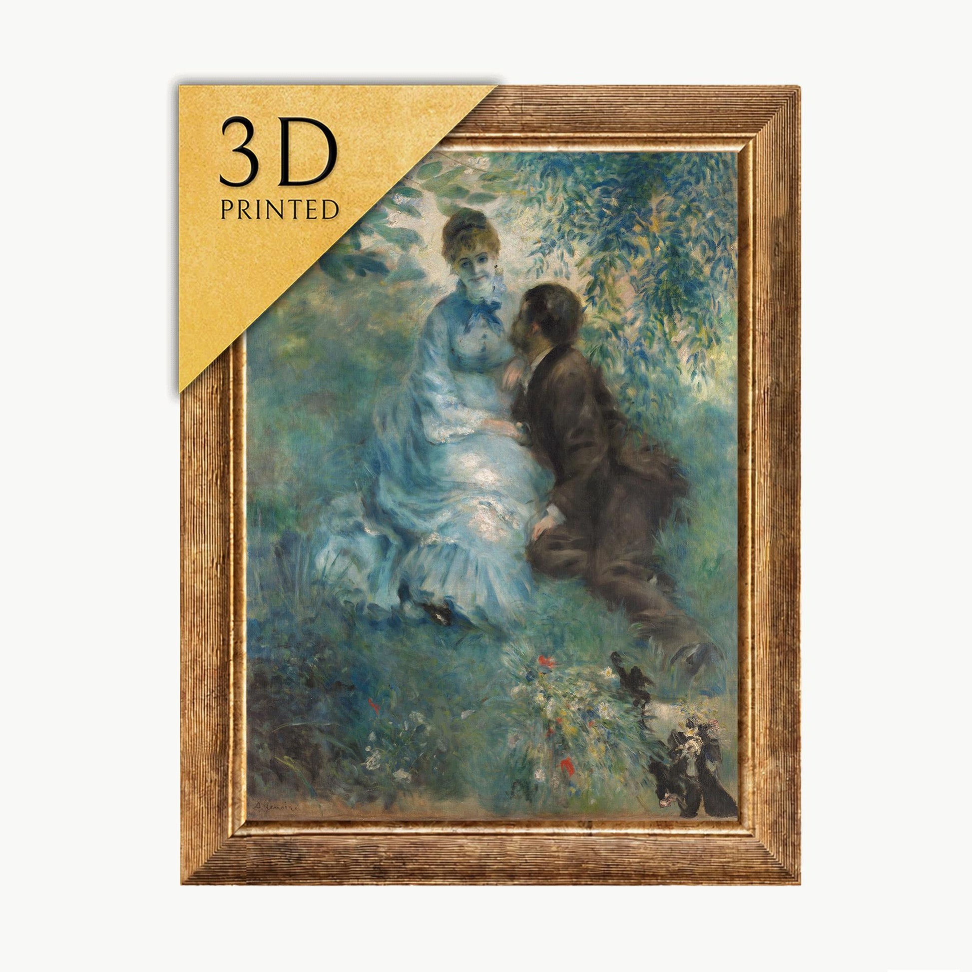 Renoir 'Lovers' 3D Print: Textured Brushstrokes, Fine Art Reproduction