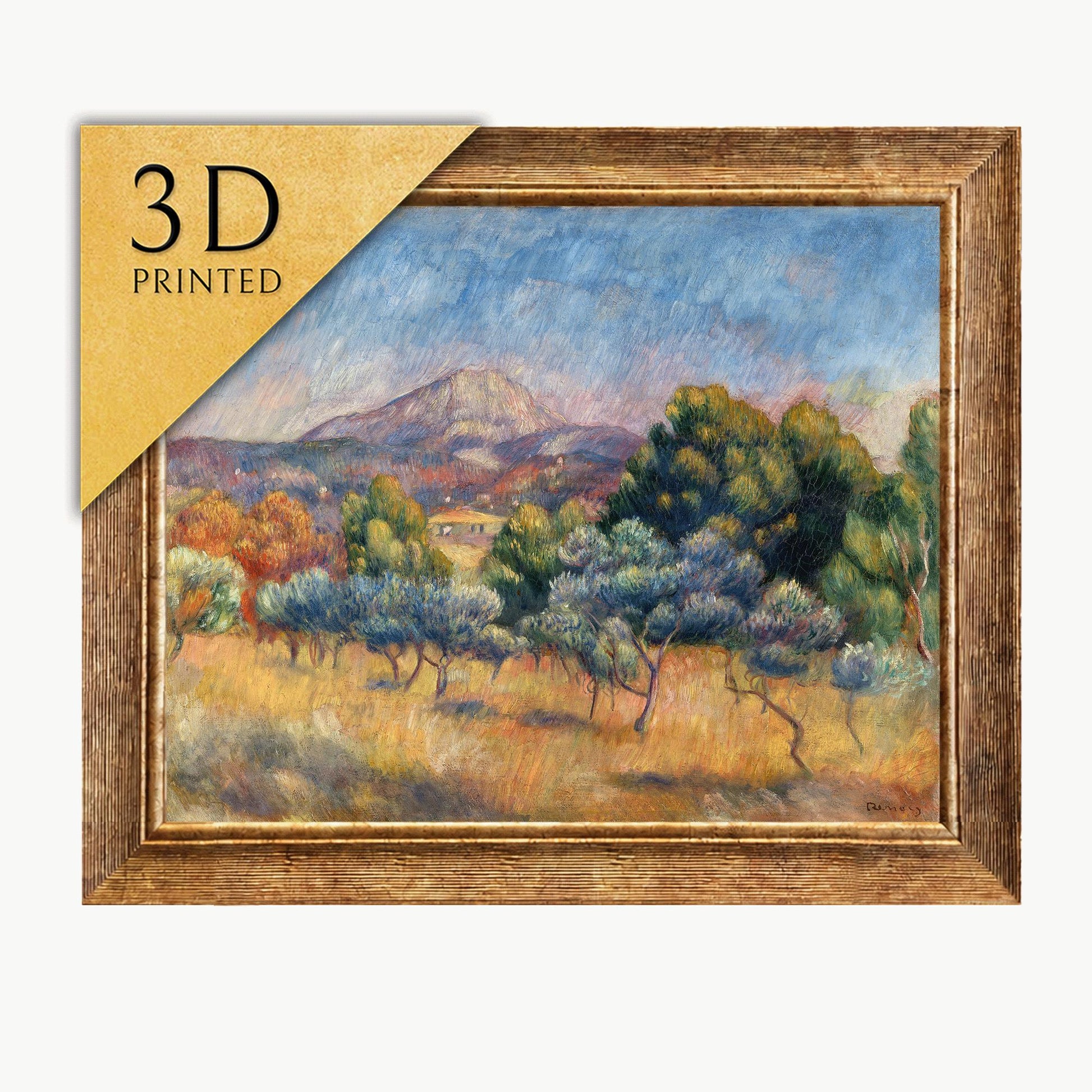 Renoir - Mont Sainte Victoire: 3D Printed Textured Oil Painting