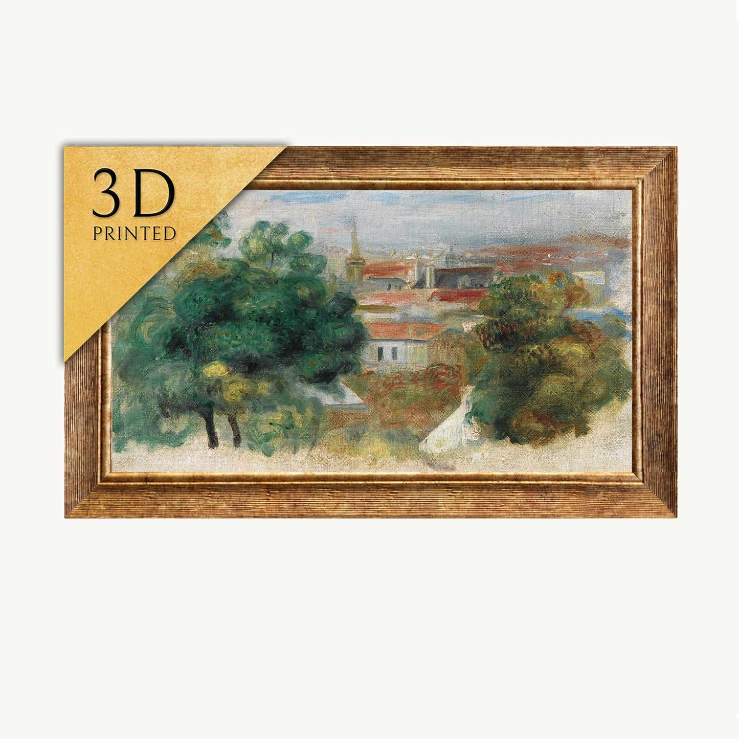 Renoir 'Paysage' 3D Print: Textured Impressionist Landscape Art