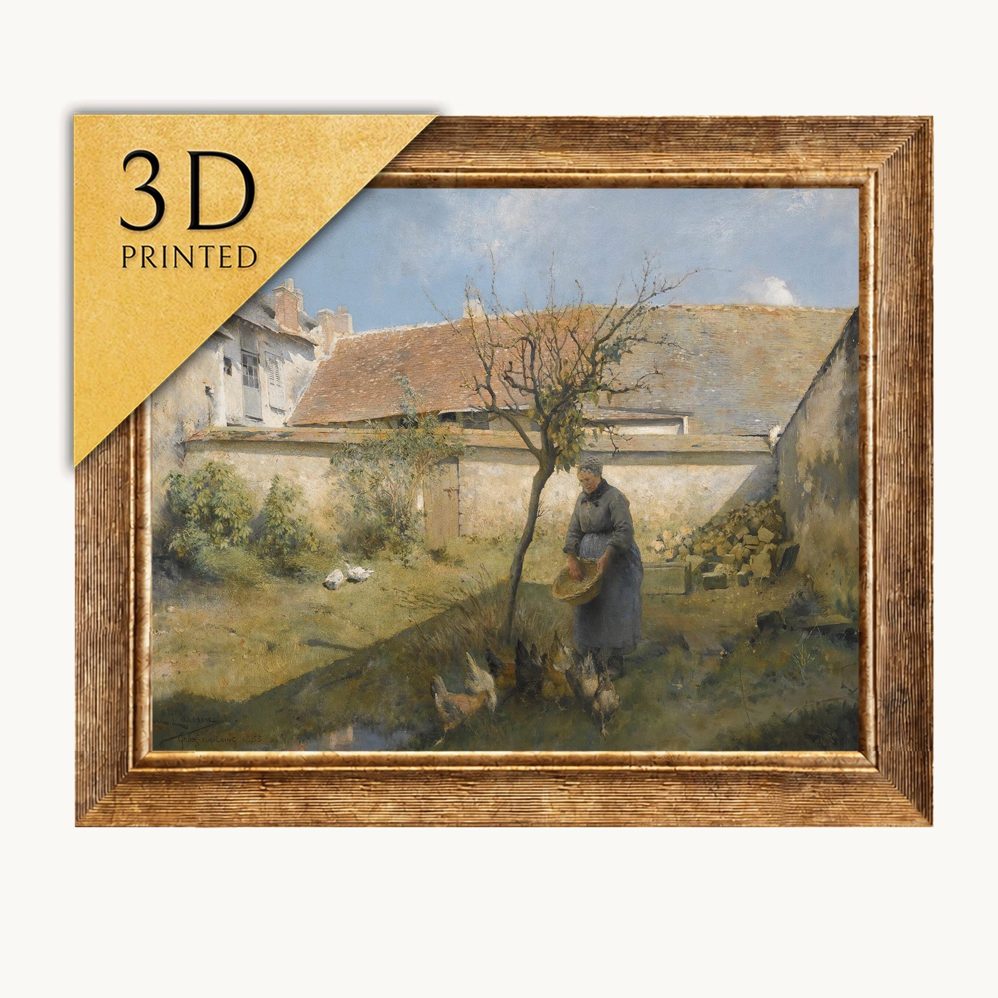 Carl Larsson "A la Campagne" 3D Print: Textured Oil Painting Replica