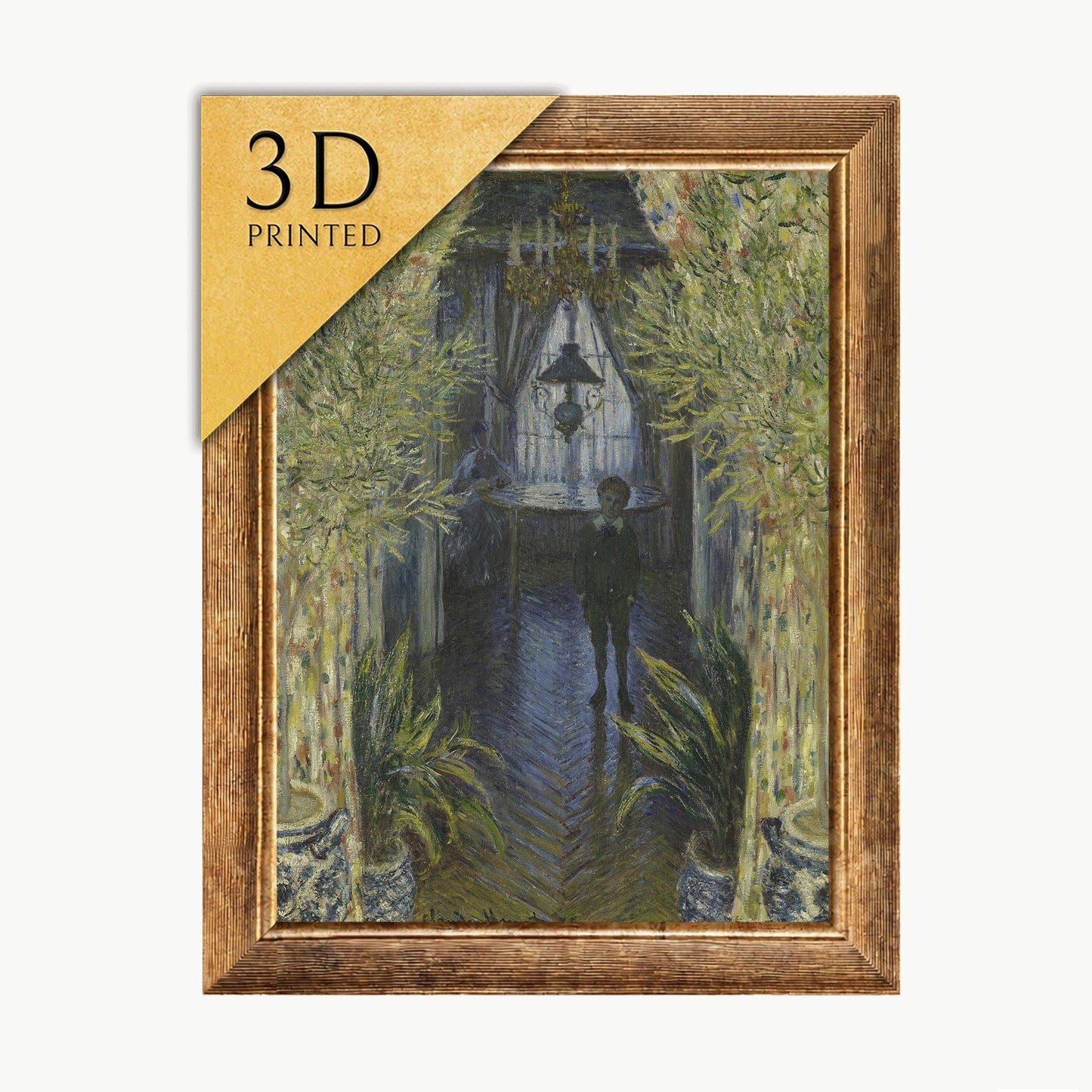 Monet Print: A Corner of the Apartment, 3D Texture Art