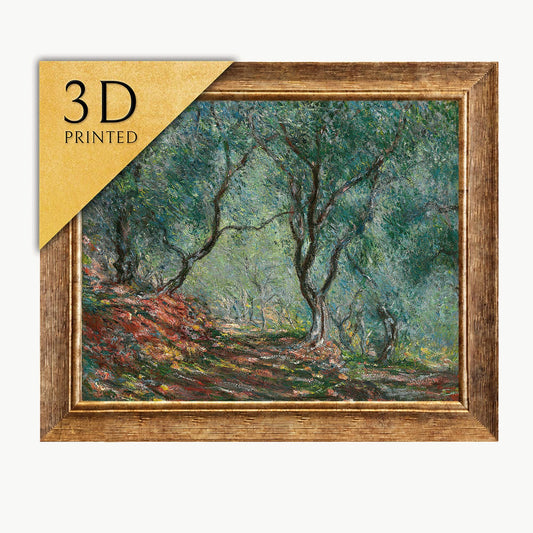 Monet Olive Trees Painting: 3D Textured Print