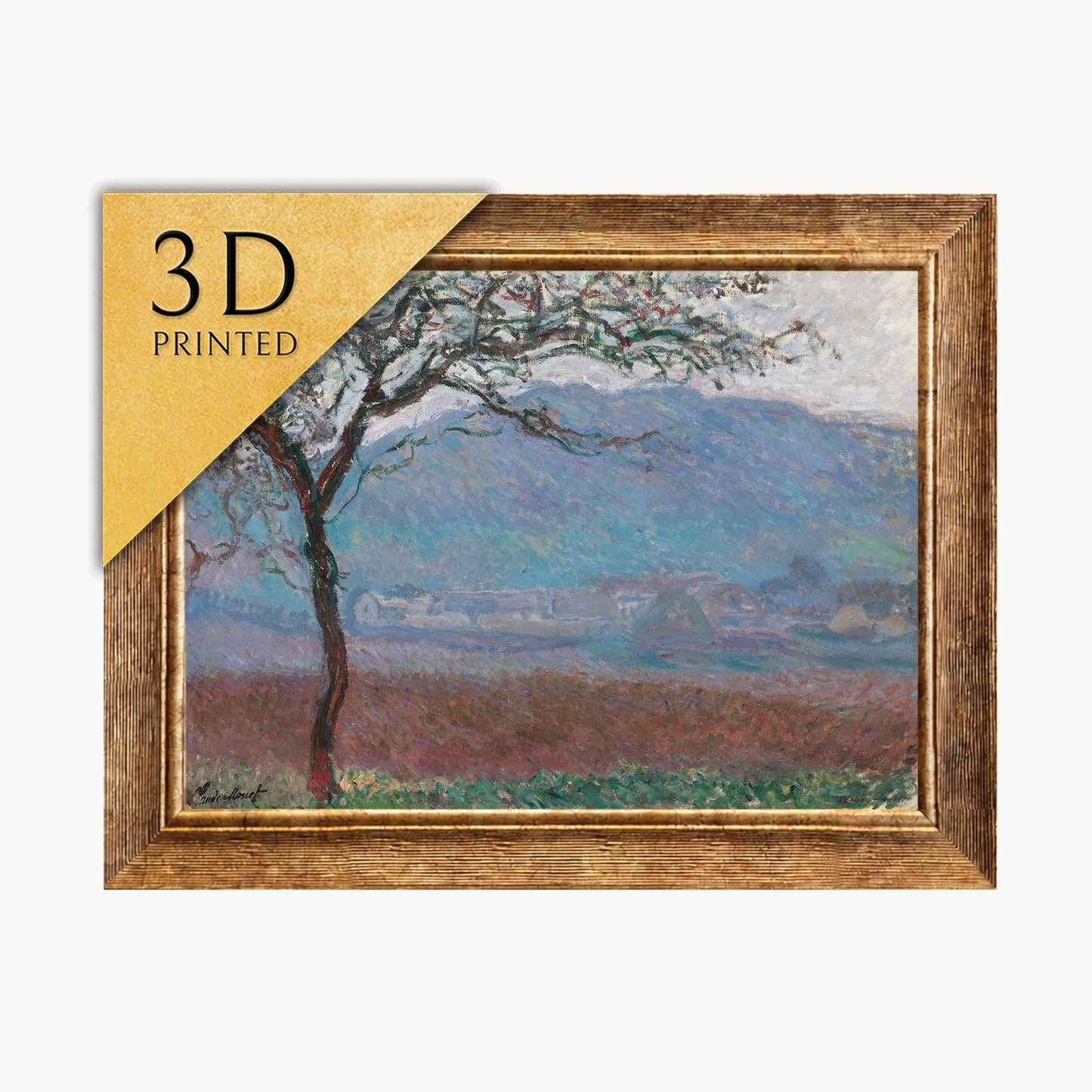 Claude Monet - Field At Giverny - 3D Textured Print