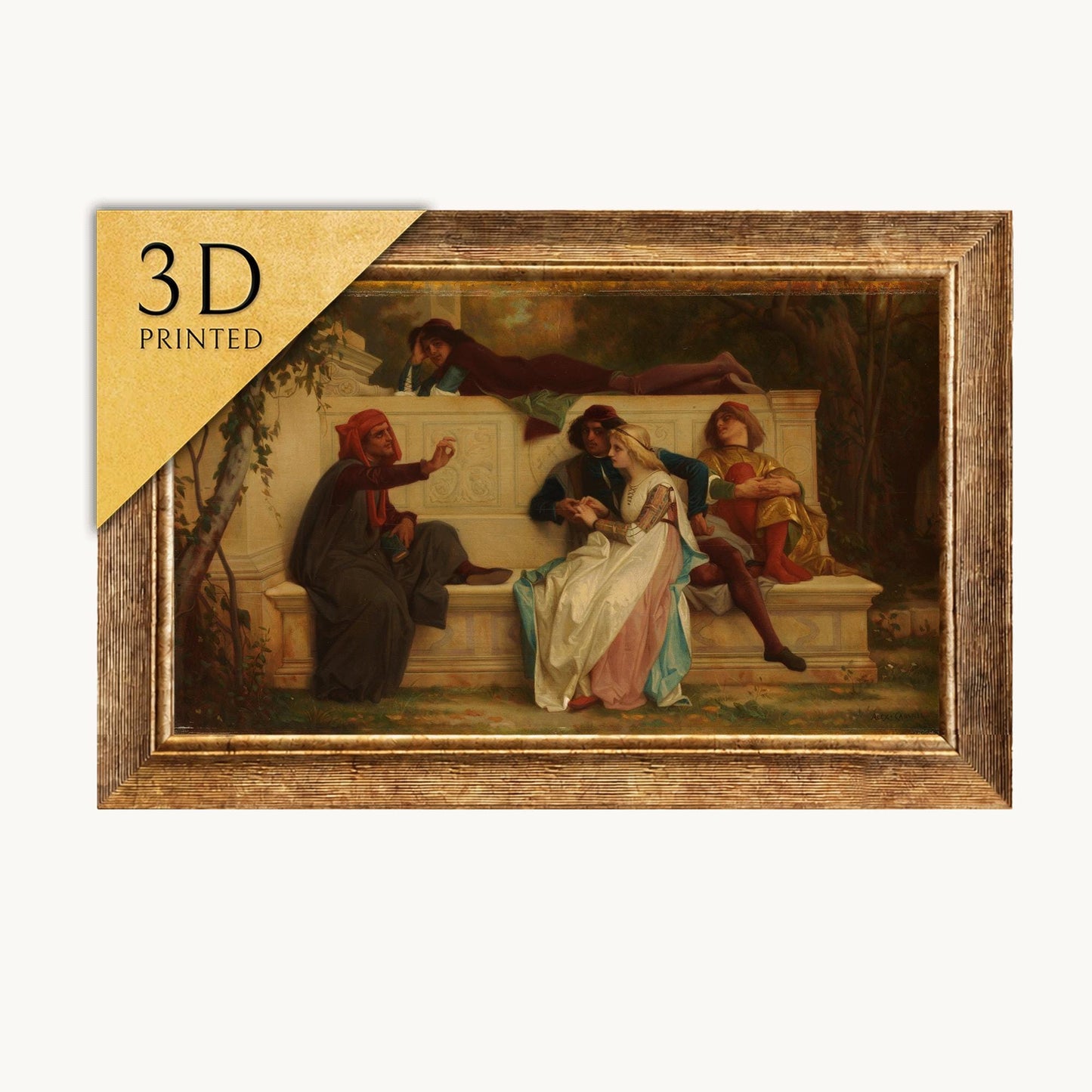 Florentine Poet by Cabanel: Textured 3D Print Art
