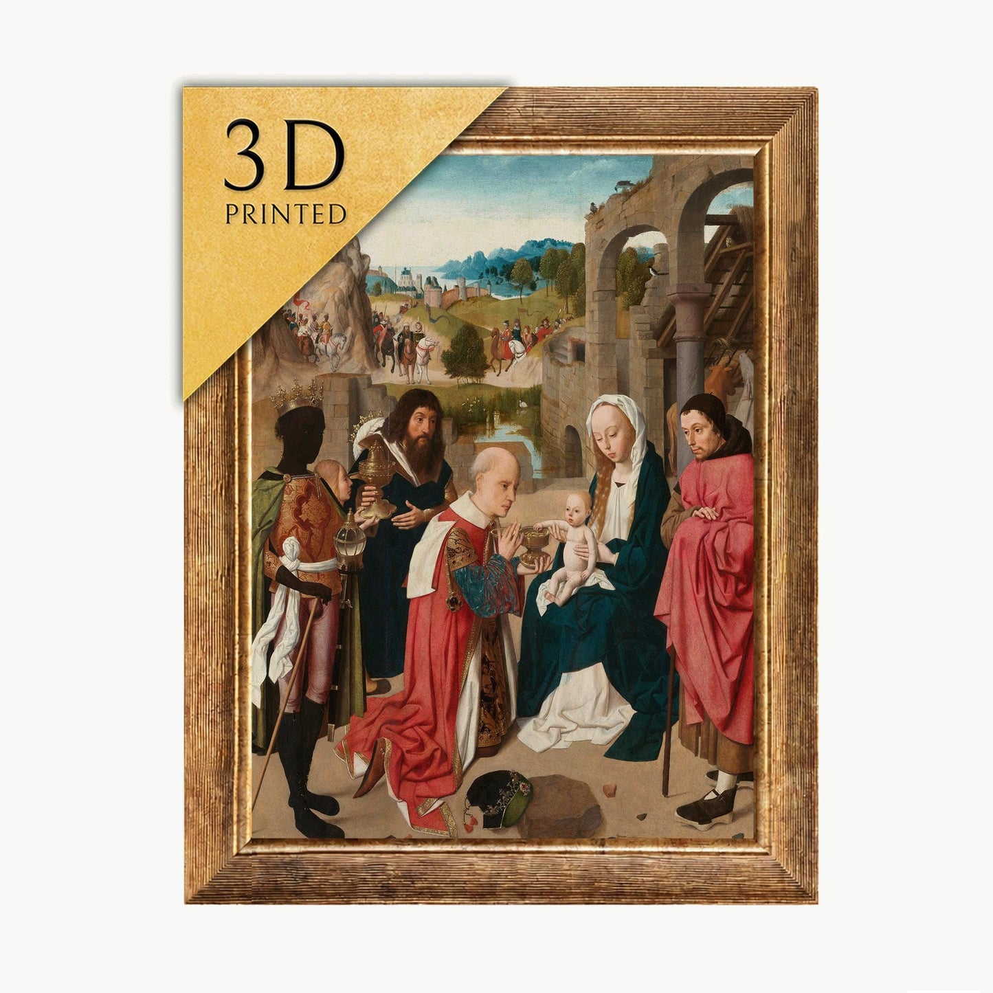 The Worship of the Kings Print: Geertgen tot Sint Jans, 3D Textured Art