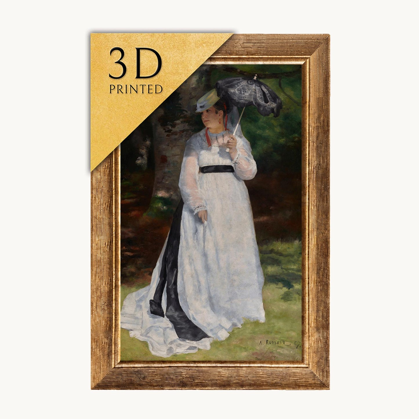 Renoir's Lise: 3D Printed Textured Oil Painting Reproduction