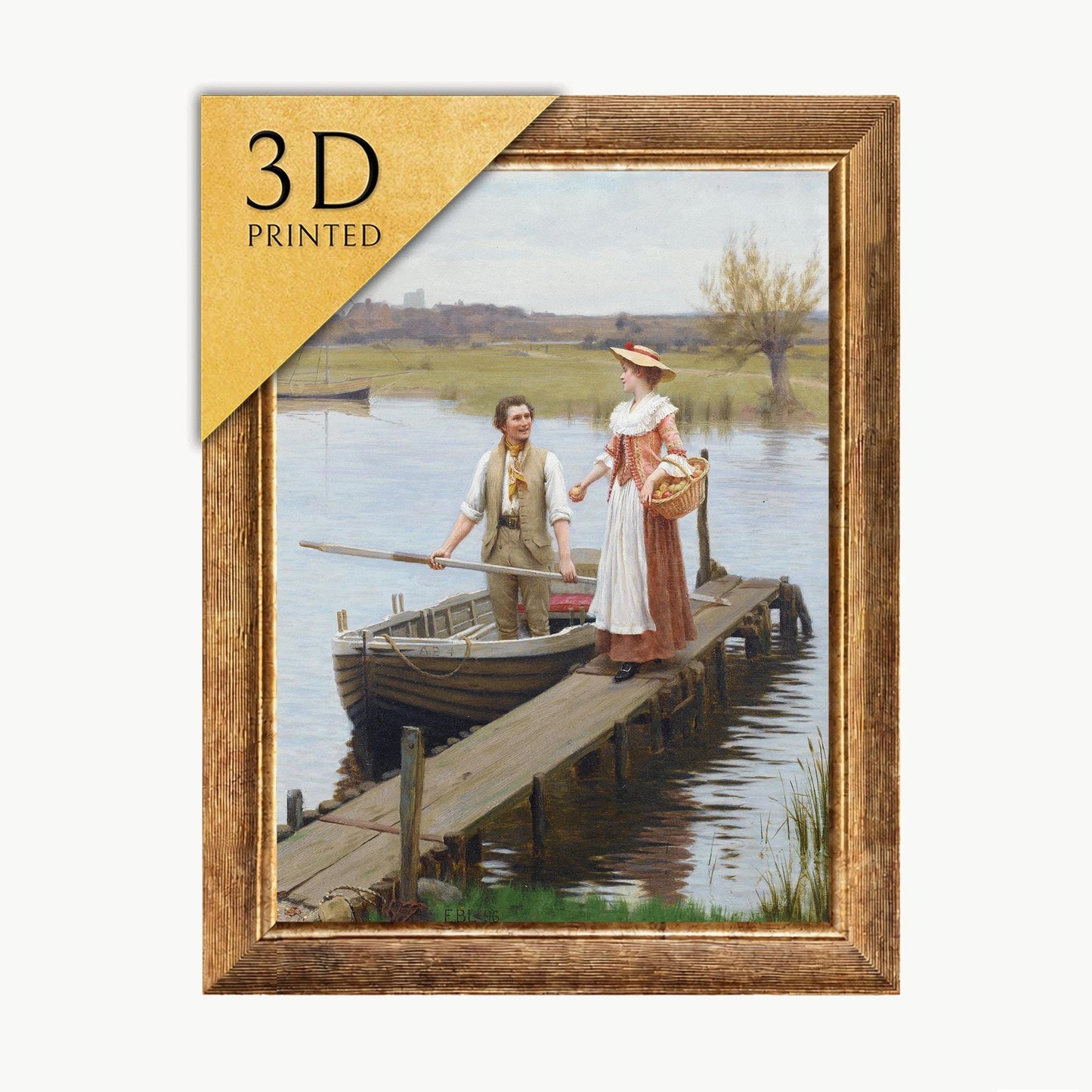 Edmund Blair Leighton Print: An Apple for the Boatman, 3D Textured Art