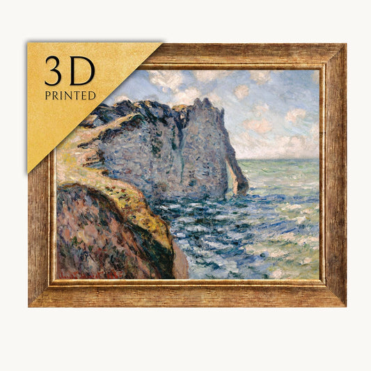 Monet Cliff of Aval Print: Textured 3D Impressionist Painting