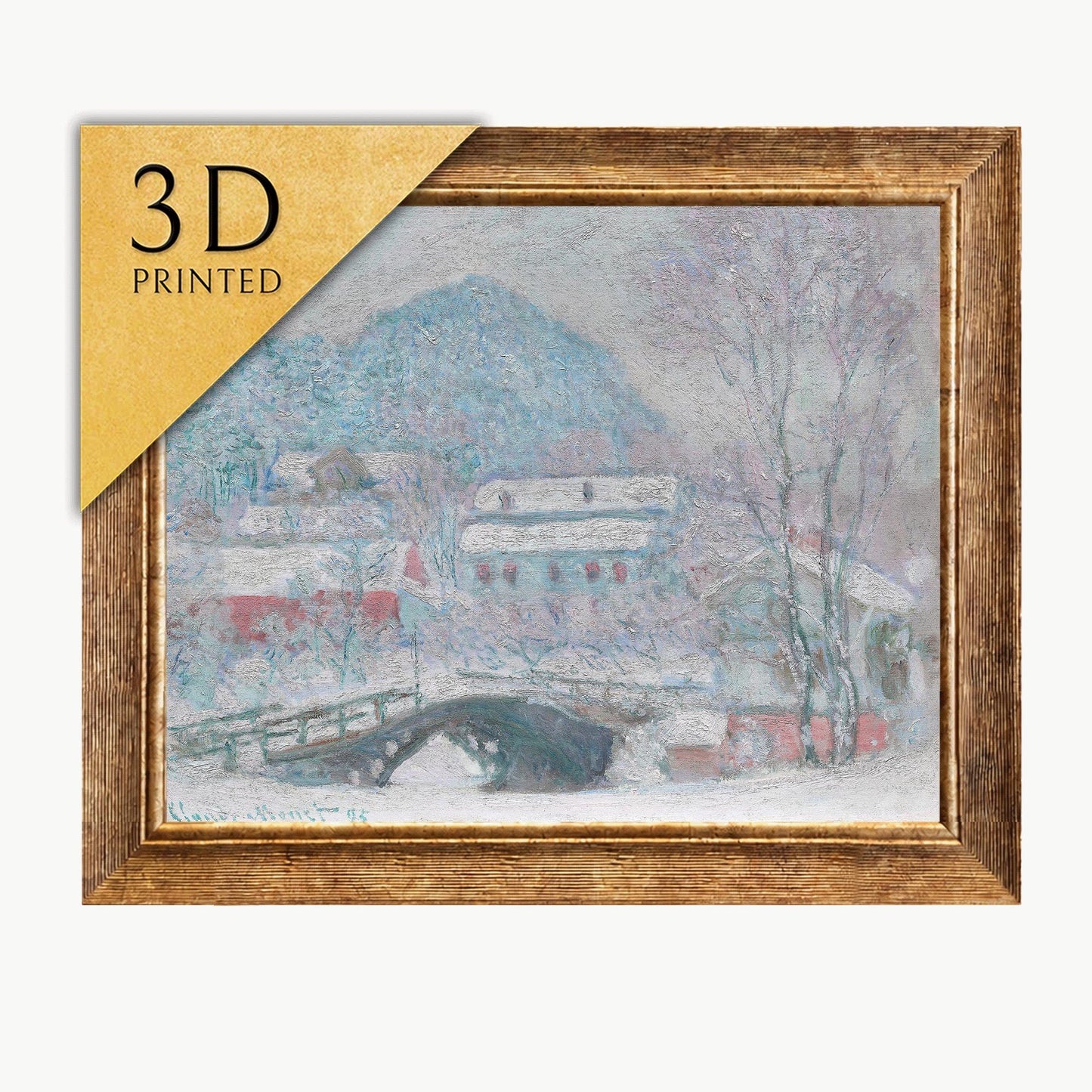 Monet Sandvika 3D Print: Textured Impressionist Painting