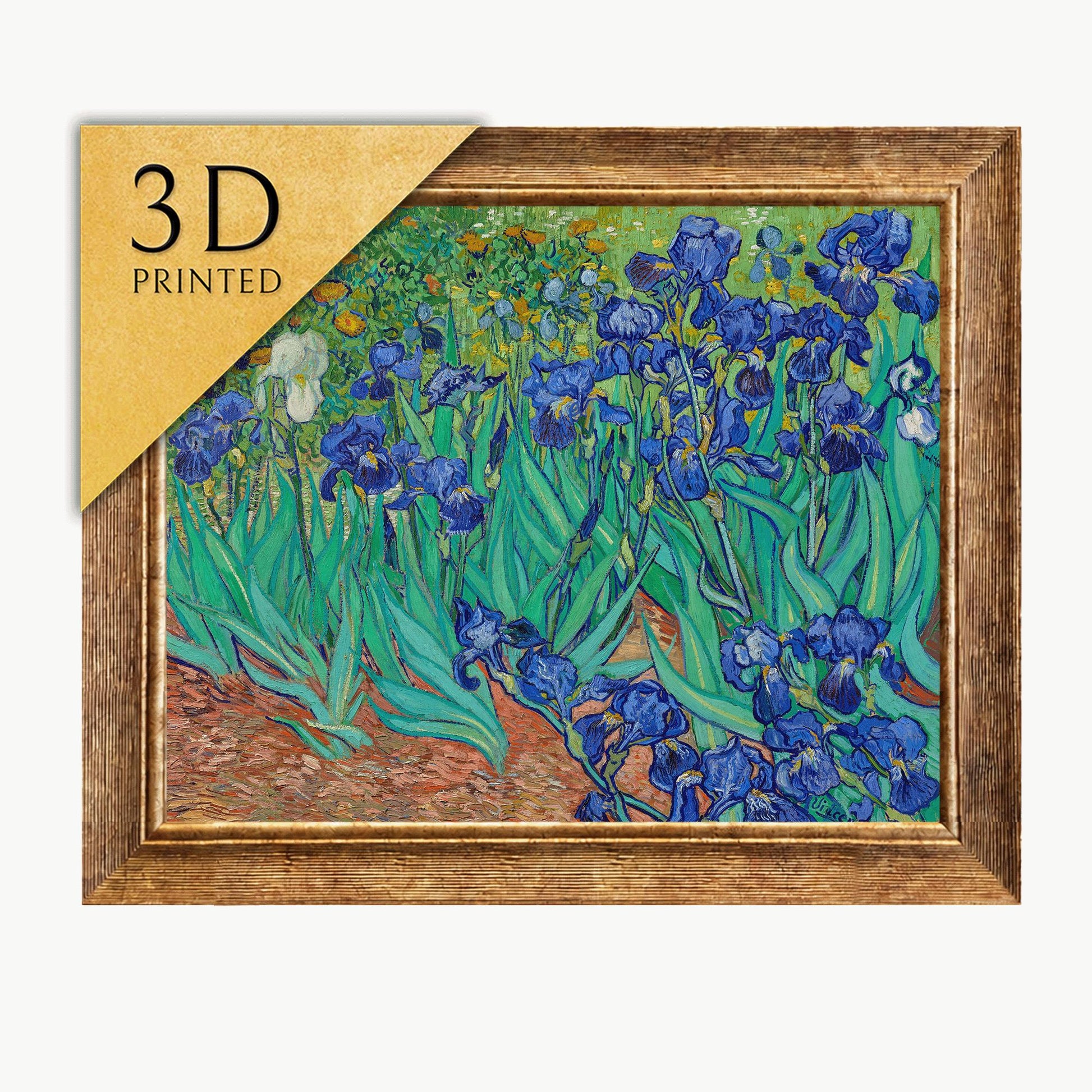 Van Gogh Irises: 3D Textured Print - Museum Quality
