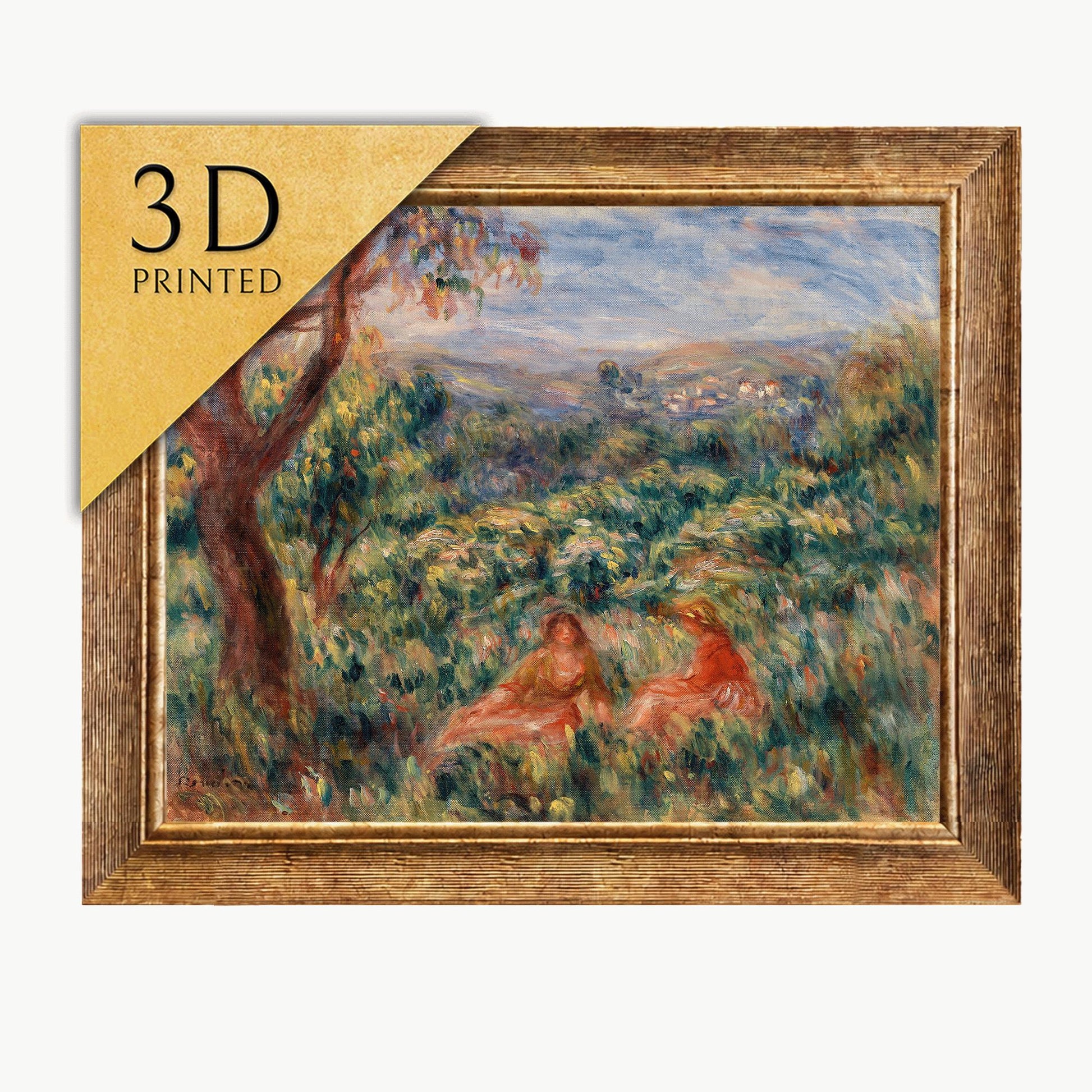 Renoir Landscape Painting: 3D Textured Print