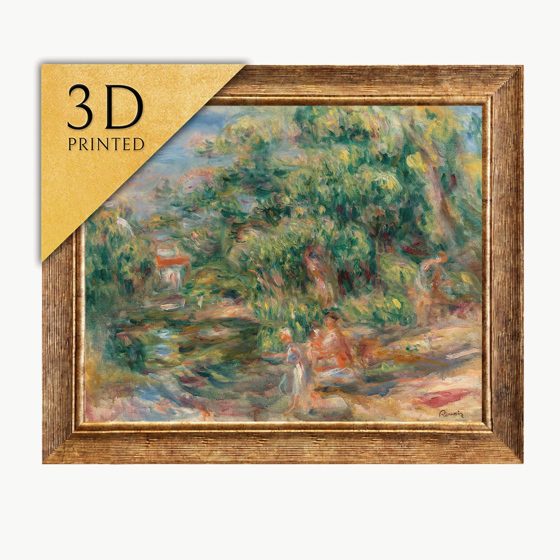 Renoir - Lavandieres au bord du Loup - 3D Printed Oil Painting