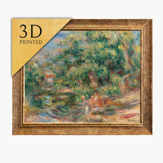 Renoir - Lavandieres au bord du Loup - 3D Printed Oil Painting