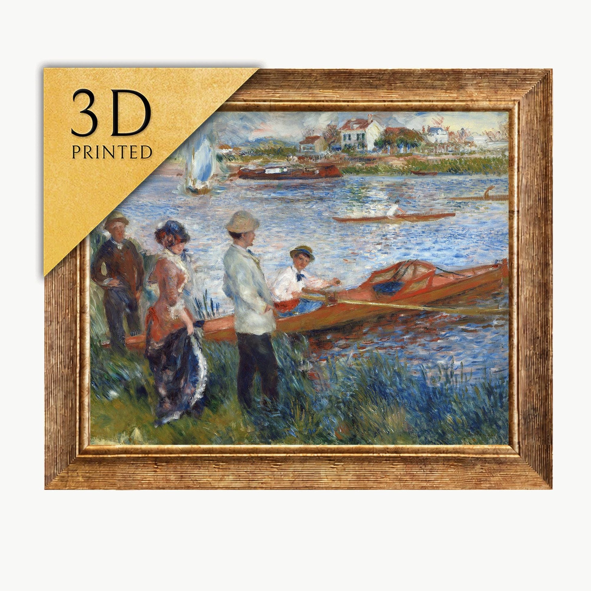 Renoir "Oarsmen at Chatou" 3D Print: Textured Impressionist Art