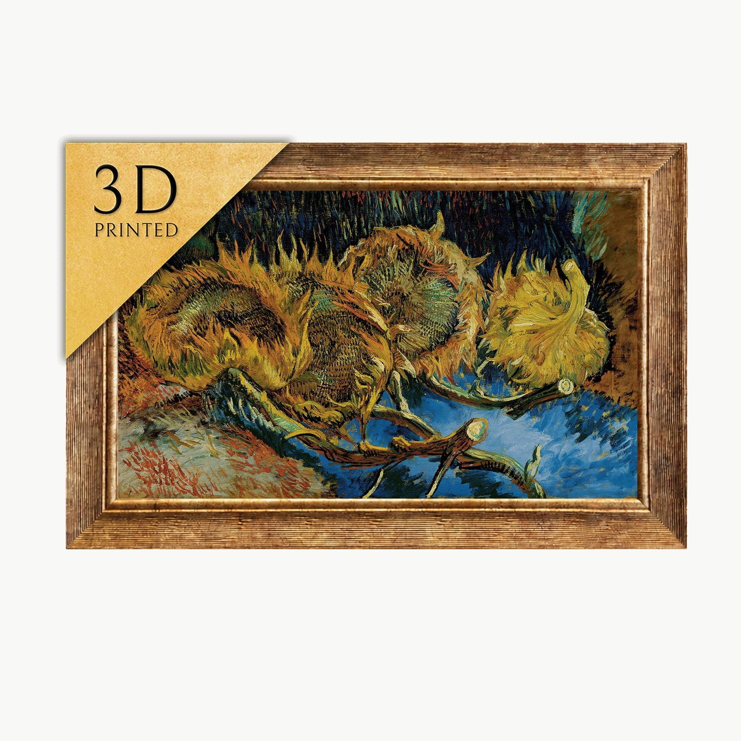 Van Gogh Sunflowers Print: 3D Textured Oil Painting Reproduction