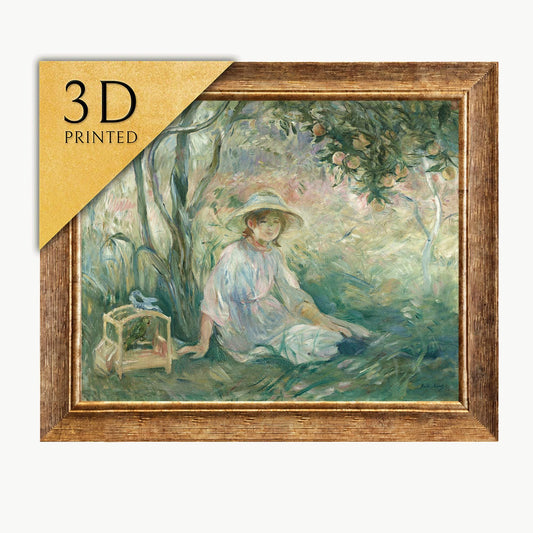 Berthe Morisot 'Under the Orange Tree' 3D Print: Textured Impressionist Art