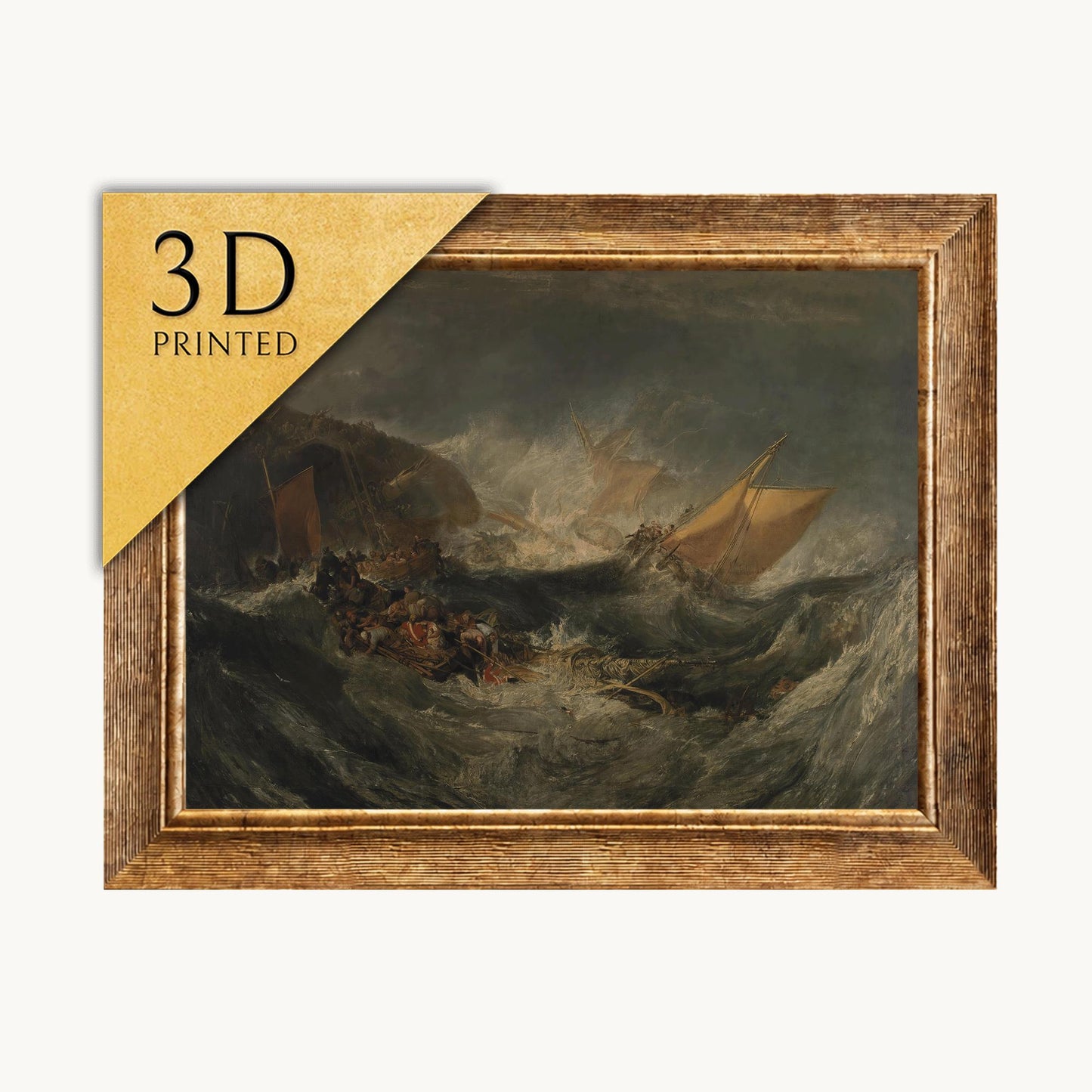 Turner 'Wreck of a Transport Ship' 3D Print: Textured Oil Painting Reproduction