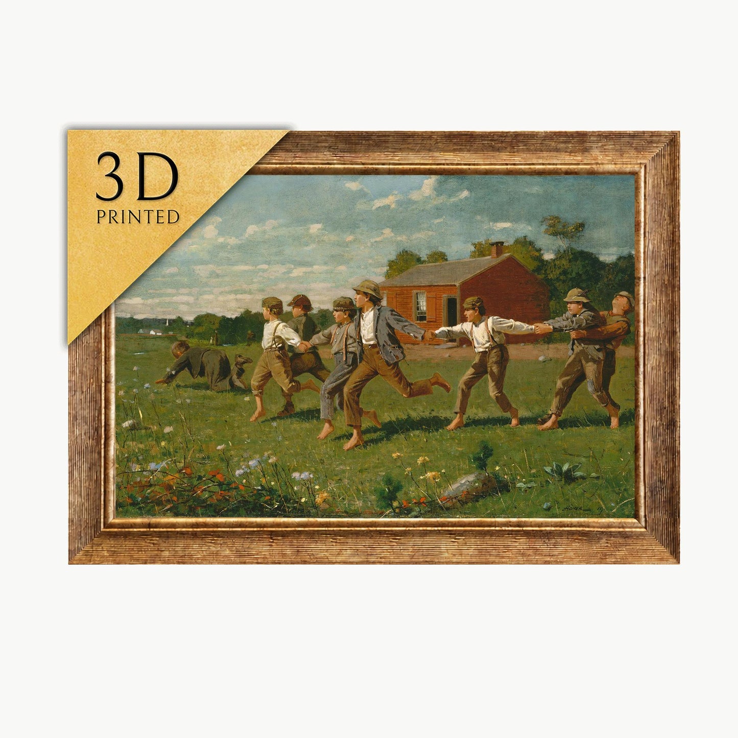 Winslow Homer Snap the Whip 3D Print, Textured Brushstrokes