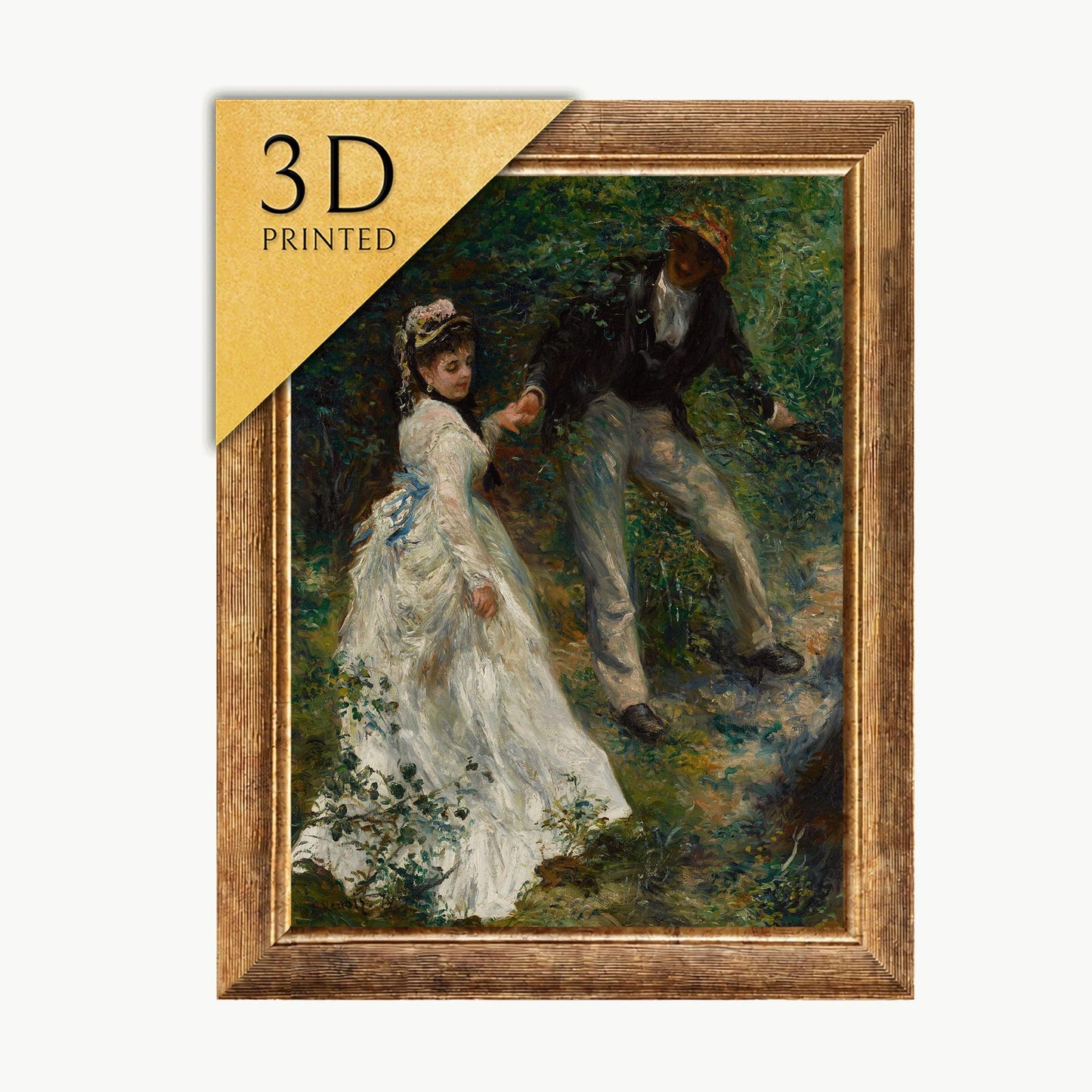 Renoir - La Promenade 3D Textured Print: Brushstroke Effect
