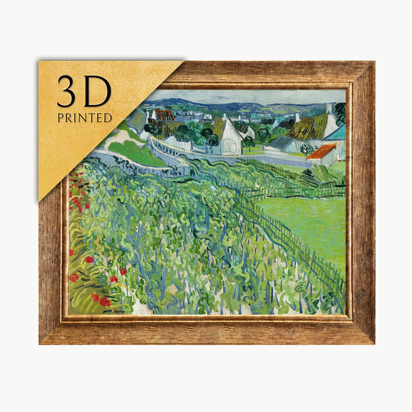 Van Gogh Vineyards at Auvers: 3D Printed Textured Oil Painting