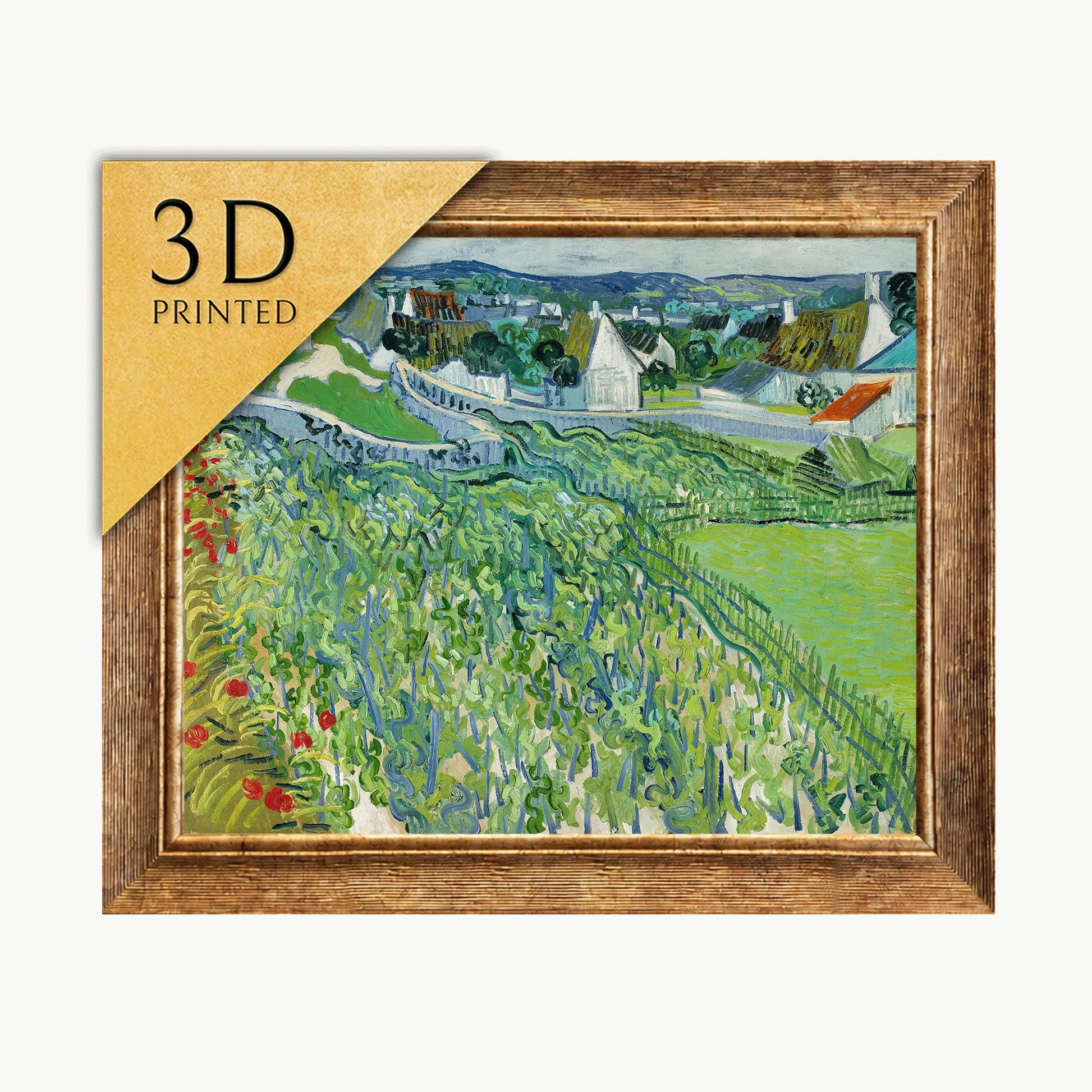 Van Gogh Vineyards at Auvers: 3D Printed Textured Oil Painting