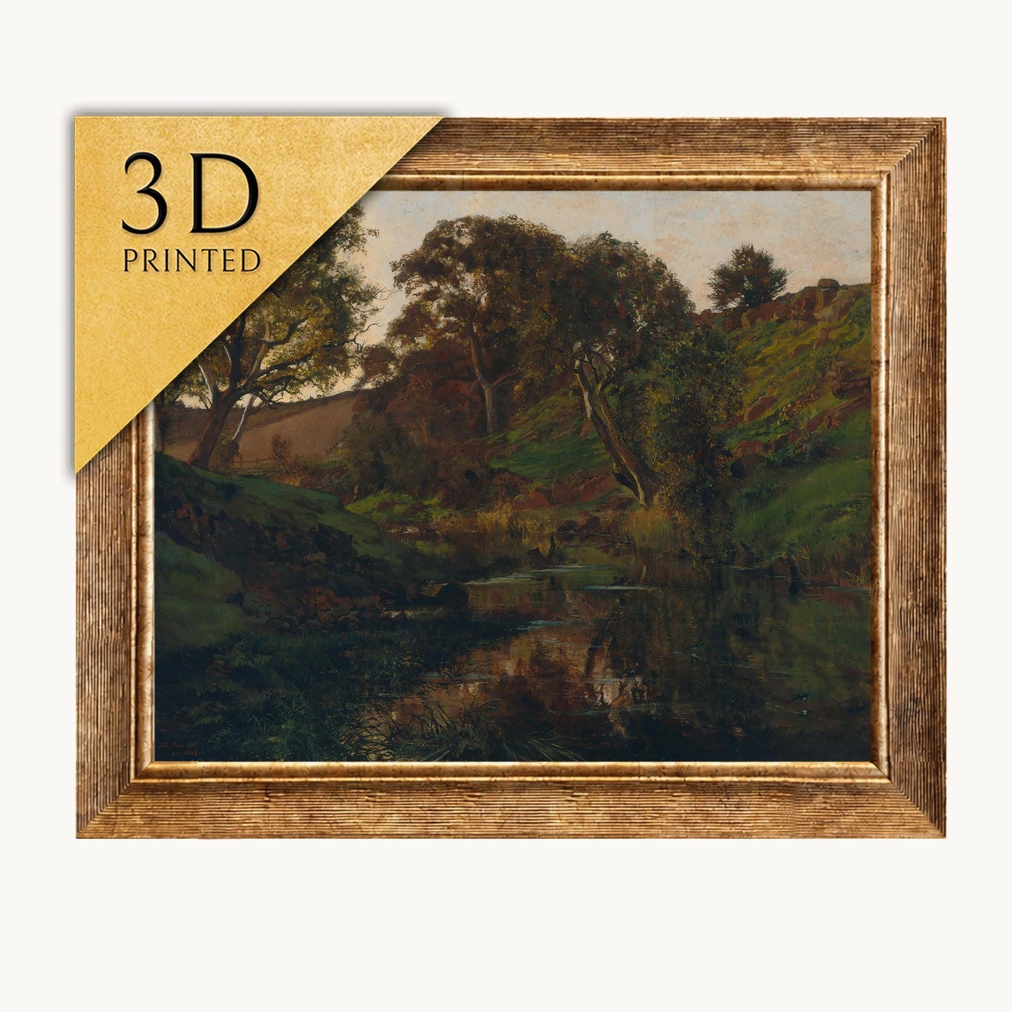 Julian Ashton Painting: Evening, Merri Creek - 3D Printed Canvas Art