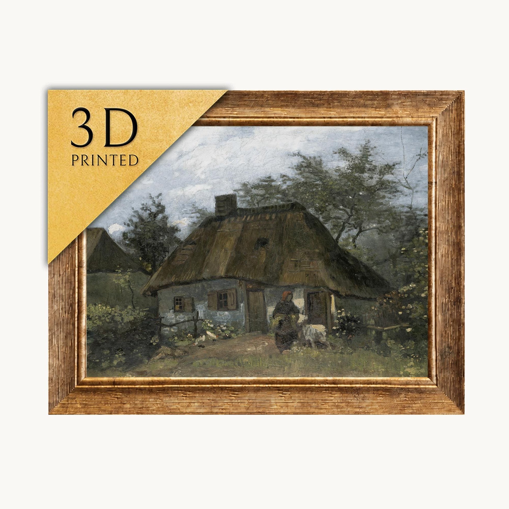 Van Gogh Farmhouse in Nuenen: 3D Printed Textured Oil Painting