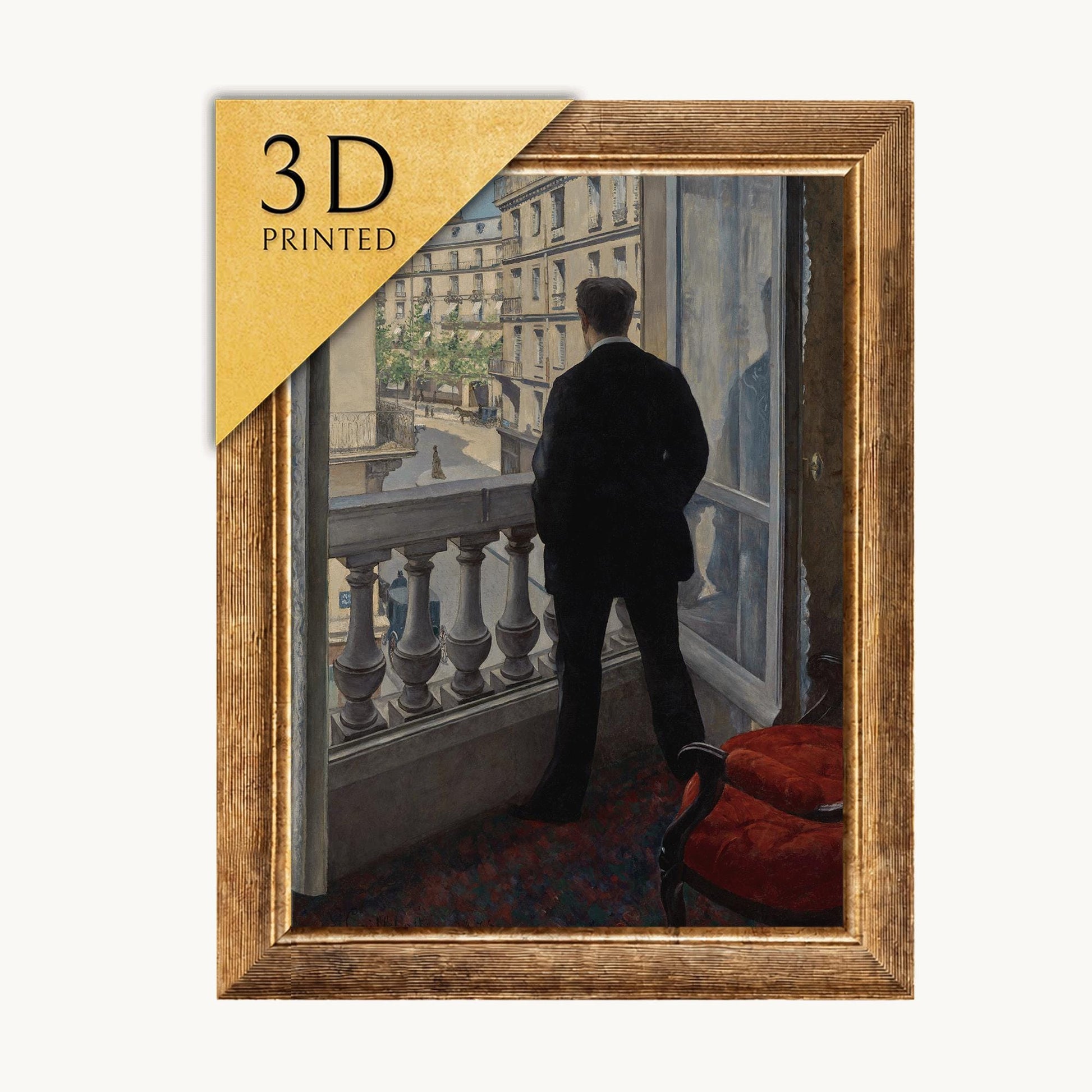 Caillebotte 'Young Man at His Window' 3D Textured Print
