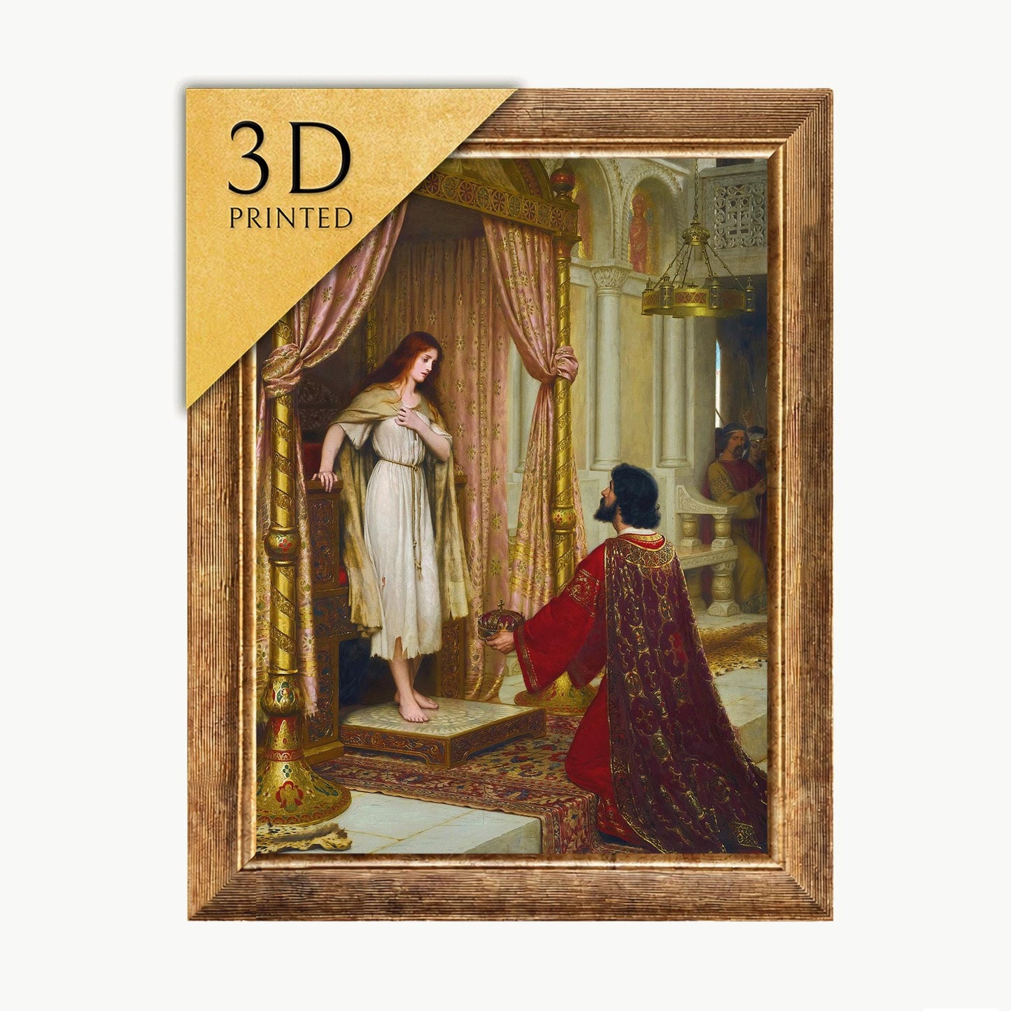 A King And A Beggar Maid 3D Print: Edmund Blair Leighton Textured Painting